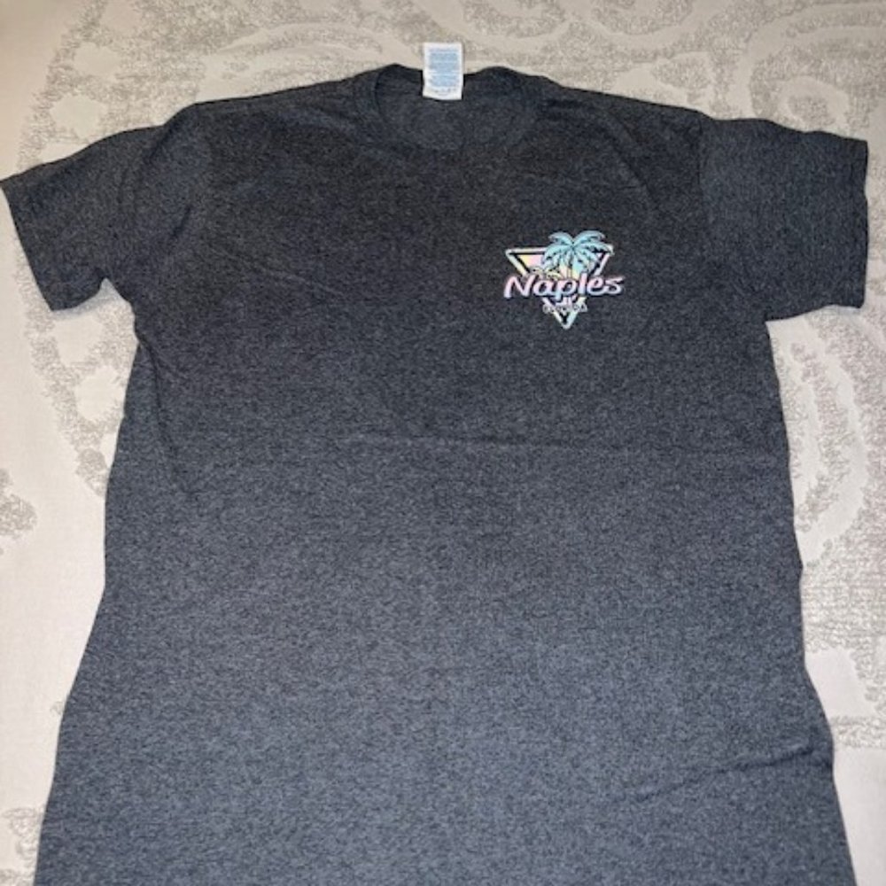 Cute Naples, FL tee in charcoal gray